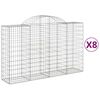 vidaXL Schanskorven 8 st gewelfd 200x50x120/140 cm ijzer