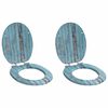 vidaXL Toiletbrillen 2 st met soft-close deksels MDF houtontwerp