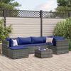 vidaXL 7-delige Loungeset met kussens poly rattan grijs