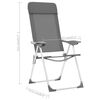 vidaXL Campingstoelen 4 st inklapbaar aluminium grijs
