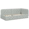 vidaXL Hoekbedframe met matras Lichtgrijs 90 x 200 cm Fluweel