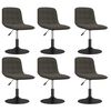 vidaXL Eetkamerstoelen draaibaar 6 st fluweel donkergrijs