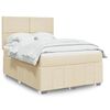 vidaXL Boxspring met matras stof cr&egrave;mekleurig 140x200 cm
