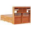 vidaXL Bed met boekenkast zonder matras grenenhout wasbruin 135x190 cm