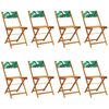 vidaXL Opklapbare stoelen, 8 stuks, groene stof en massief hout.