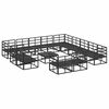 vidaXL Tuinbankenset met kussen 14 pcs Zwart Aluminium