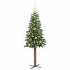 vidaXL Slanke Kerstboom Groen 150 cm PVC en massief dennenhout