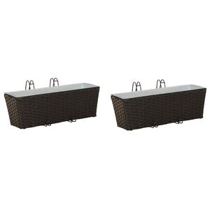 vidaXL Reling 2 st Zwart 50 x 17 x 17 cm Metaal