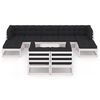 vidaXL 10-delige Loungeset met kussens massief grenenhout wit