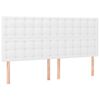vidaXL Hoofdbord wit 180x5x118/128 cm kunstleer