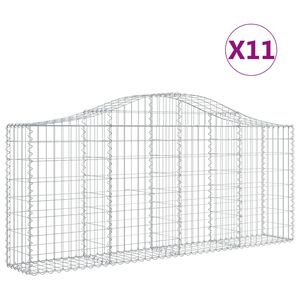 vidaXL Schanskorven 11 st gewelfd 200x30x80/100 cm ijzer