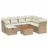vidaXL 8-delige Loungeset met kussens poly rattan beige