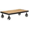vidaXL Salontafel met wieltjes 100x55x26 cm massief mangohout