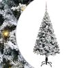 vidaXL Kunstkerstboom met 150 LED Wit 150 cm PVC en Staal en Kunststof