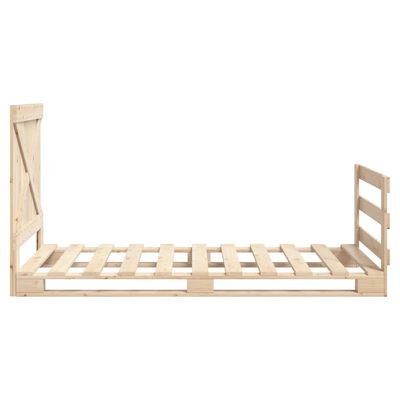 vidaXL Bedframe met hoofdbord massief grenenhout 90x200 cm