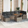 vidaXL Tuin Sofa Set met opslag 8 pcs Grijs Poly riet