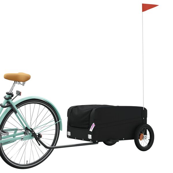 vidaXL Fietstrailer 30 kg ijzer zwart