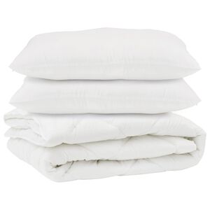 vidaXL Dekbed met kussen 3 pcs Wit Microvezel