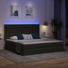 vidaXL Opbergbed met LED met matras Donkergrijs 200 x 200 cm Polyester