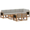 vidaXL Buiten bankenset 9 pcs Naturel en lichtgrijs Polyester