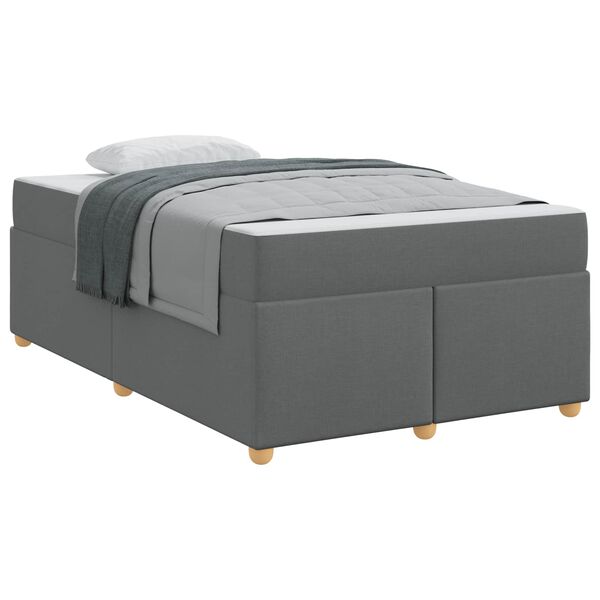 vidaXL Bedframe met matras Donkergrijs 120 x 190 cm Stof