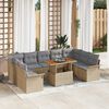 vidaXL Tuin Sofa Set met opslag 10 pcs Beige Poly riet