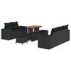 vidaXL Tuinbankenset 8 pcs Zwart poly rattan