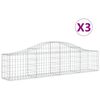 vidaXL Schanskorven 3 st gewelfd 200x30x40/60 cm gegalvaniseerd ijzer