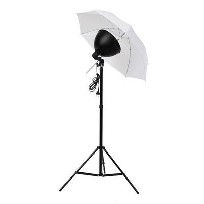 vidaXL Studioverlichtingsset met paraplu's, lampenkappen en statieven