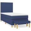 vidaXL Boxspring met matras stof blauw 90x200 cm