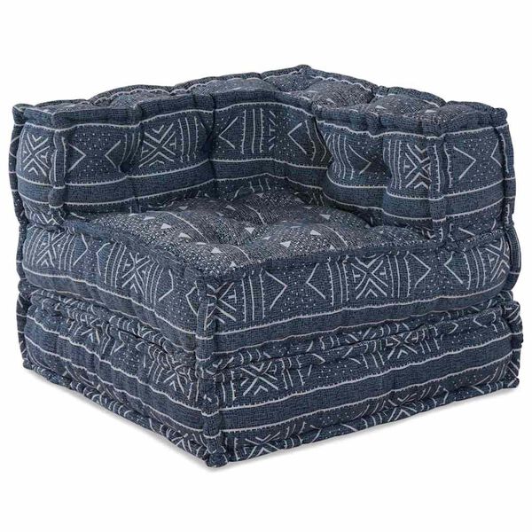 vidaXL Modulair Hoekbank Indigo Print 70 x 70 x 56 cm Stof