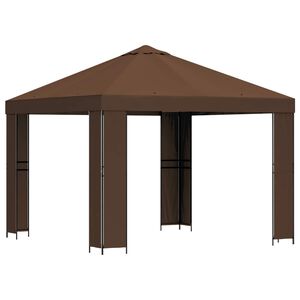 vidaXL Paviljoen 3 x 3 m Bruin Polyester en staal 190 gsm