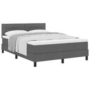 vidaXL Boxspringbed met hoofdeinde Donkergrijs 140 x 200 cm Stof
