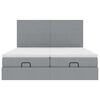 vidaXL Ottoman bed met matrassen en LED's 160x200cm stof lichtgrijs