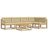 vidaXL Buiten bankenset 6 st Wit en Beige Polyester