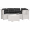 vidaXL 4-Persoons Tuinbank met Kussens Rieten Look PP Wit