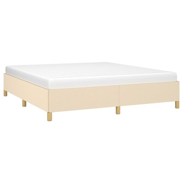 vidaXL Boxspring bed stof cr&egrave;mekleurig 160x200 cm