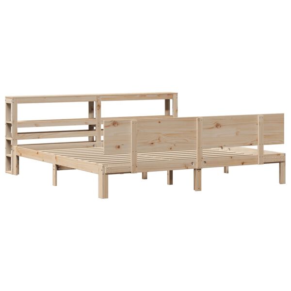 vidaXL Bedframe met hoofdbord massief grenenhout 180x200 cm