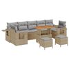 vidaXL Tuin Sofa Set met kussen 10 pcs Beige poly rattan