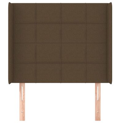 vidaXL Hoofdbord met randen 103x16x118/128 cm stof donkerbruin