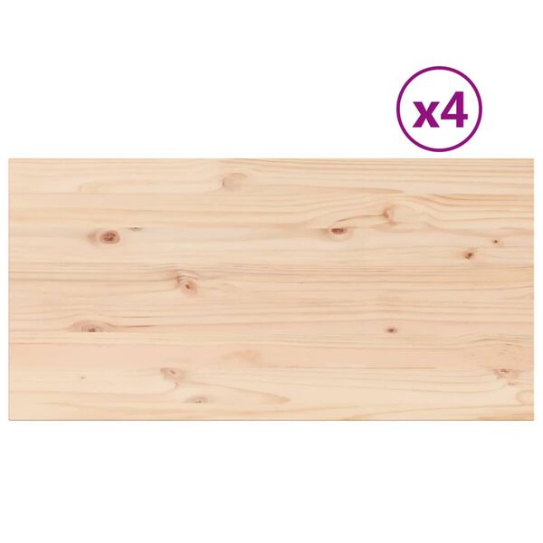 vidaXL Tafelbladen 4 st rechthoekig 100x50x2,5 cm massief grenenhout