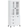 vidaXL Hoge kast VIKEN 80x40x190 cm massief grenenhout wit
