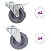 vidaXL 8 st Zwenkwielen met boutgaten 75 mm