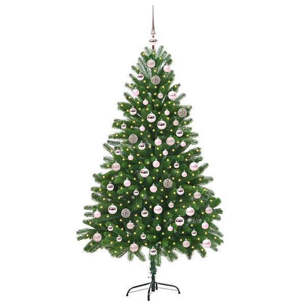 vidaXL Kerstboom met 300 LED met standaard Groen 210 cm PE