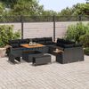 vidaXL Tuinbankenset met kussen 17 pcs Zwart poly rattan