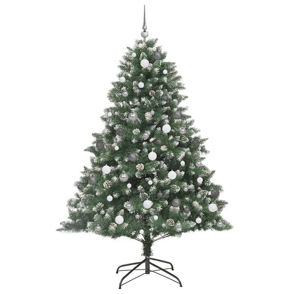 vidaXL Kunstkerstboom met 300 LED Groen 210 cm PVC en Plastic en Staal