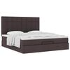 vidaXL Ottoman bed met matras 180x200cm stof donkerbruin
