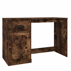 vidaXL Bureau met lade 115x50x75 cm bewerkt hout gerookt eikenkleurig