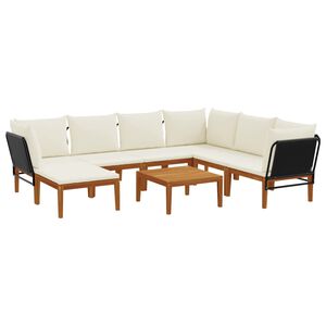 vidaXL 8 st Massief acaciahout & touw Naturel