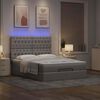 vidaXL Ottoman bed met matras en LED's 140x190cm stof taupe